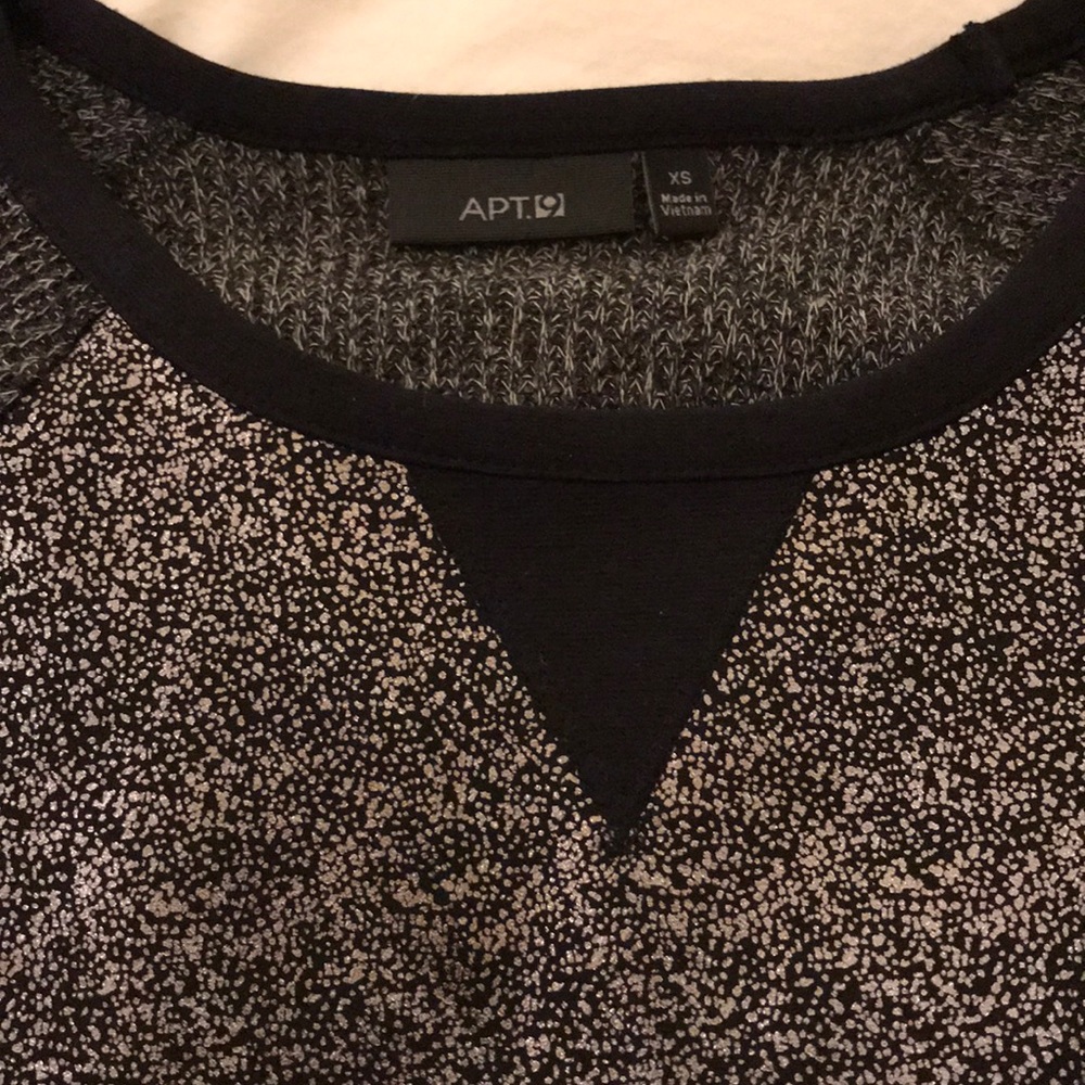 Mixed Media Top With Fun, Shiny Front - image 2